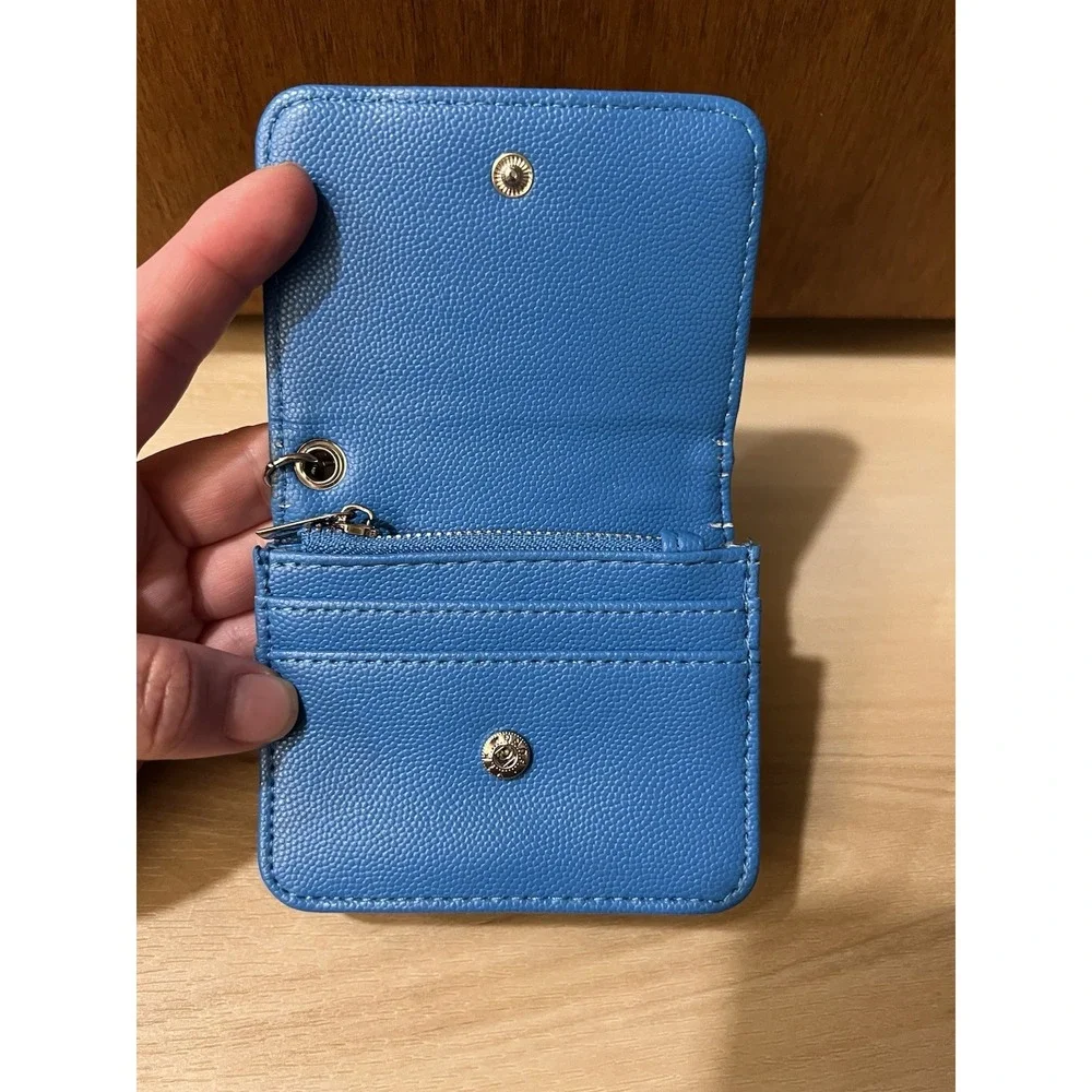 Steve Madden BWren Card Holder Wallet In‎ Royal Cobalt Blue Keychain ID Case